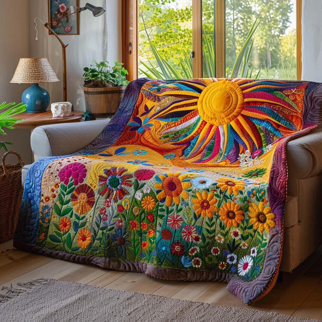 Sunny Charm Quilt Blanket - Quilted Blanket by Wild and Way