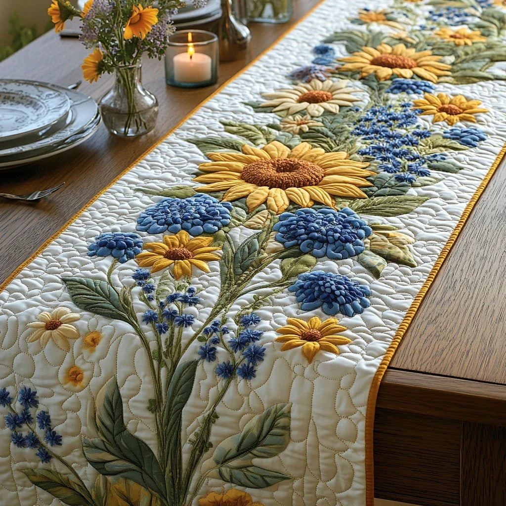 Sunny Charm Quilted Table Runner