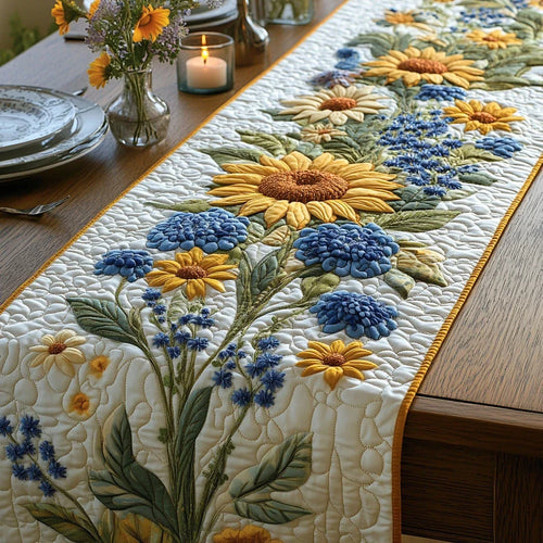 Sunny Charm Quilted Table Runner