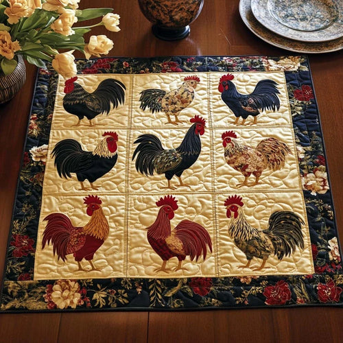 Sunny Coop Quilted Table Topper