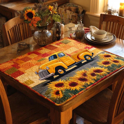 Sunny Field Pickup Quilted Table Topper