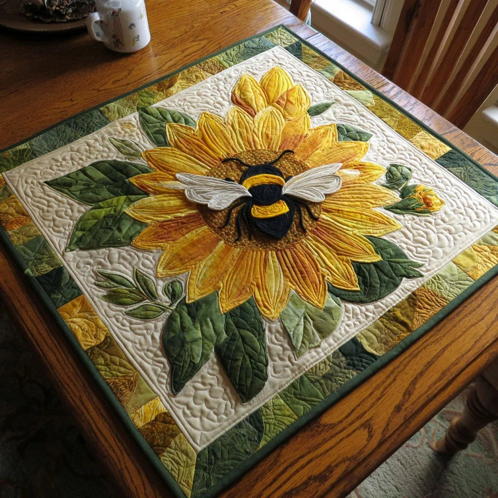 Sunny Hive Quilted Table Topper