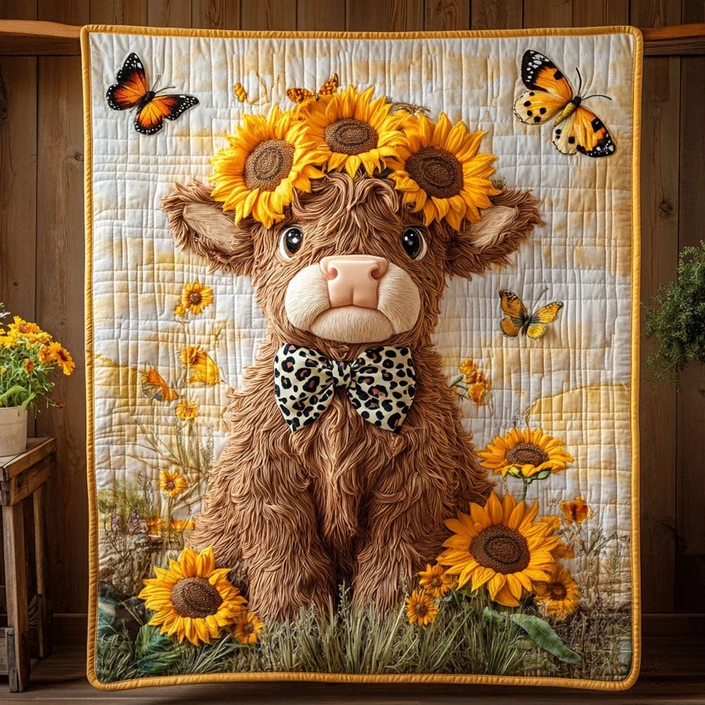 Sunny Moo Bloom Quilt Blanket