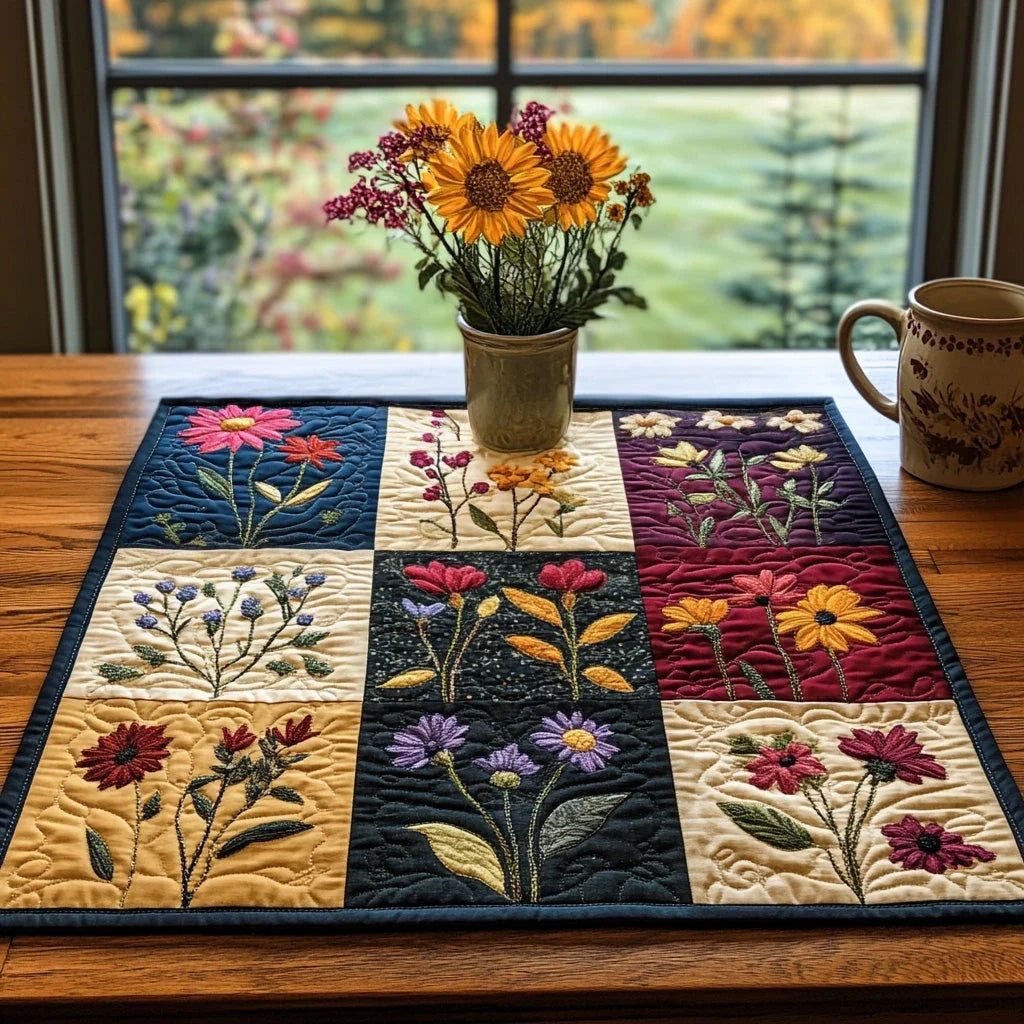 Sunny Roots Quilted Table Topper