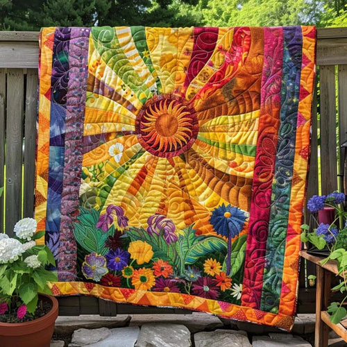 Sunny Serenity Quilt Blanket - Quilted Blanket by Wild and Way