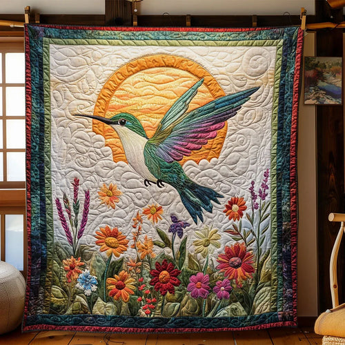 Sunrise Hummingbird Quilt Blanket