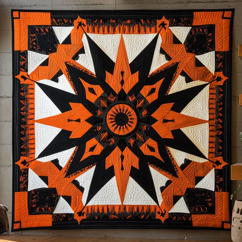 Sunrise Mandala Star Quilt Blanket