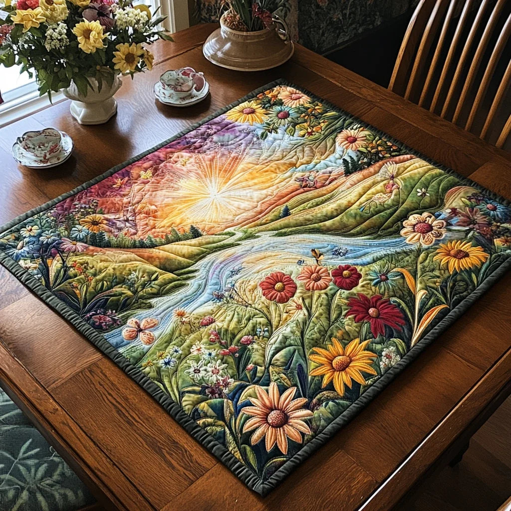 Sunrise Meadow Quilted Table Topper