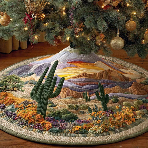 Sunrise Mesa Cactus Quilted Tree Skirt