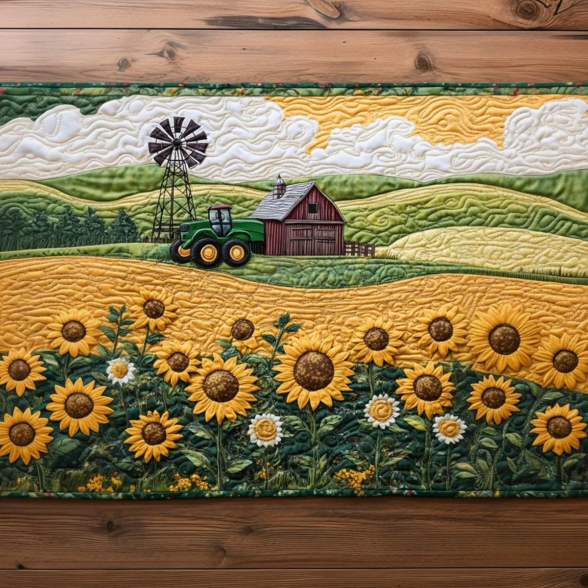 Sunrise Over Farm Quilted Table Runner