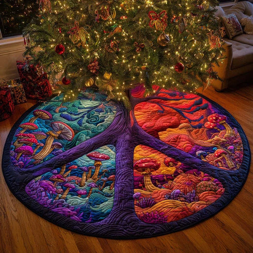Sunset Aura Circle Quilted Tree Skirt