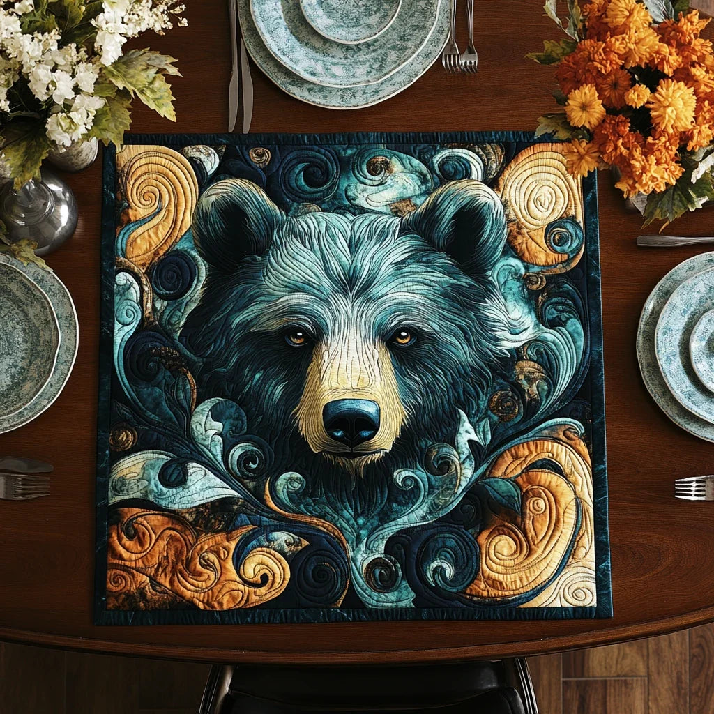 Sunset Bear Quilted Table Topper