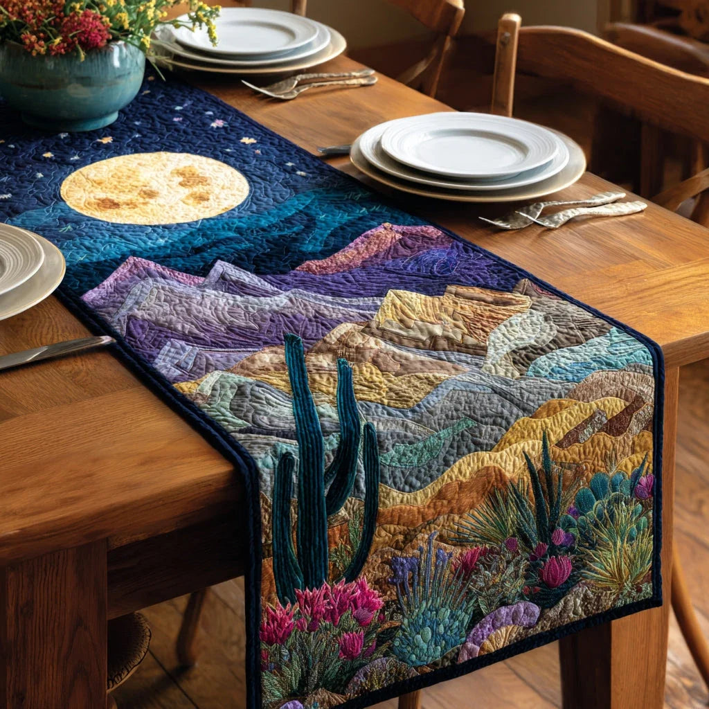 Sunset Cactus Quilted Table Runner