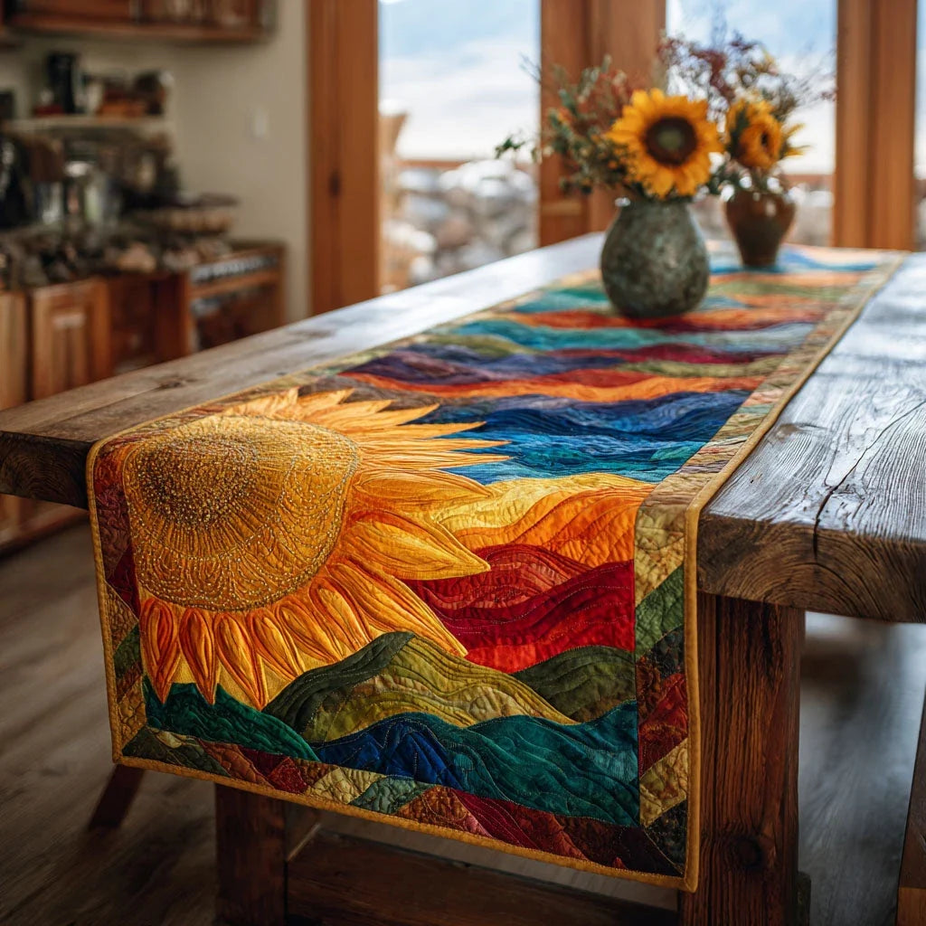 Sunset Glory Quilted Table Runner