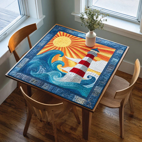 Sunset Lighthouse Quilted Table Topper