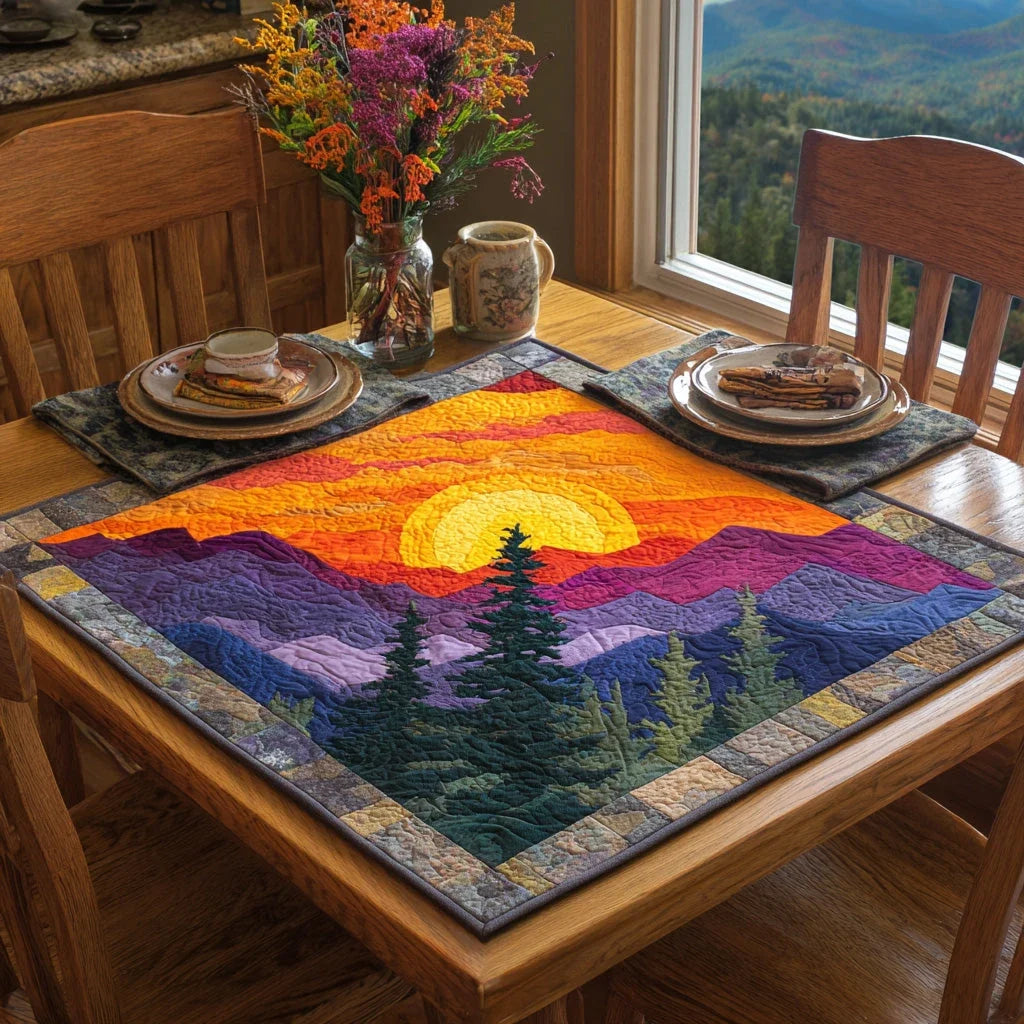 Sunset Pines Quilted Table Topper
