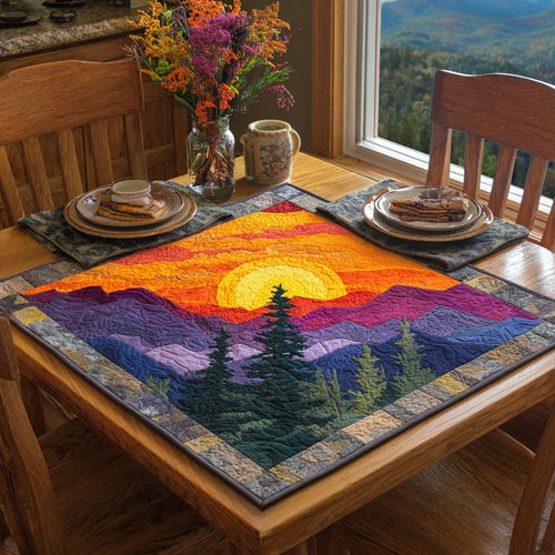 Sunset Pines Quilted Table Topper