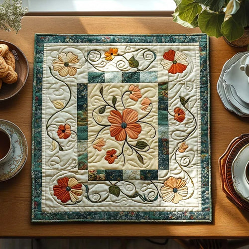 Sunset Poppy Dreams Quilted Table Topper