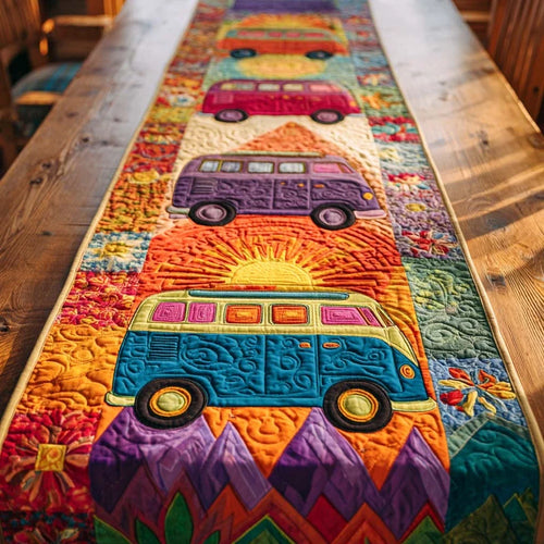 Sunset Roadtrip Quilted Table Runner
