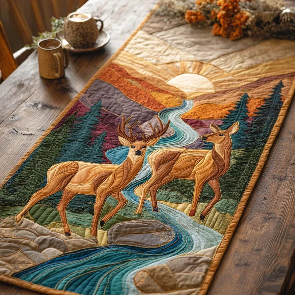 Sunset Valley Pair Quilted Table Runner