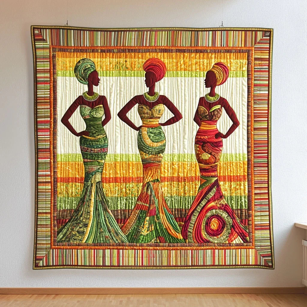 Sunset Woman Quilt Blanket