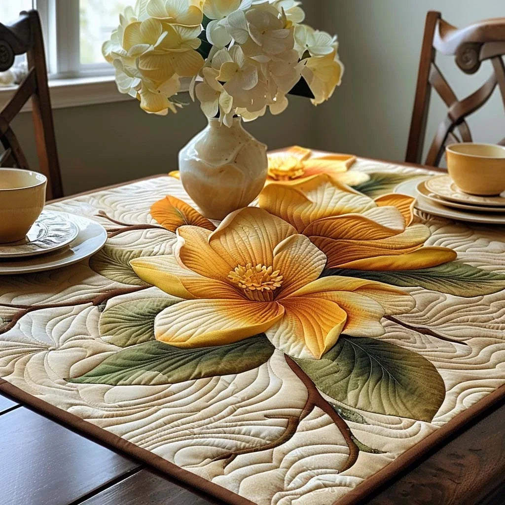 Sunshine Blossom Quilted Table Topper