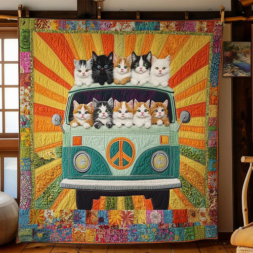 Sunshine Van Cat Quilt Blanket