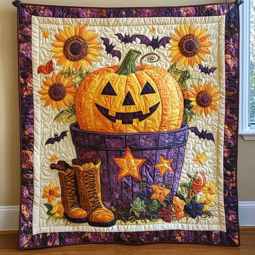 Sunspell Pumpkin Quilt Blanket