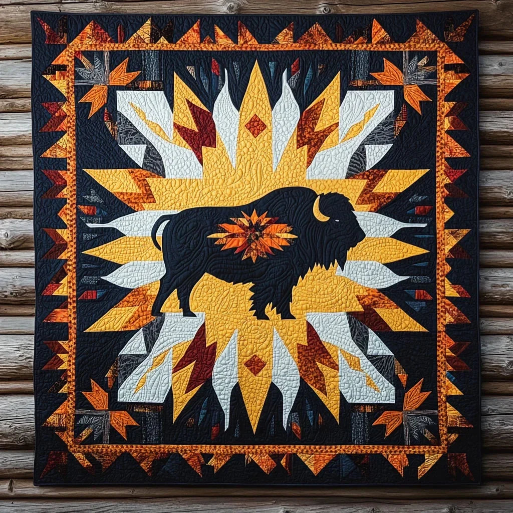 Sunward Bison Quilt Blanket