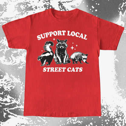 Support Local Street Cats Raccoon Skunk Opossum, funny meme tee gift (view 8)
