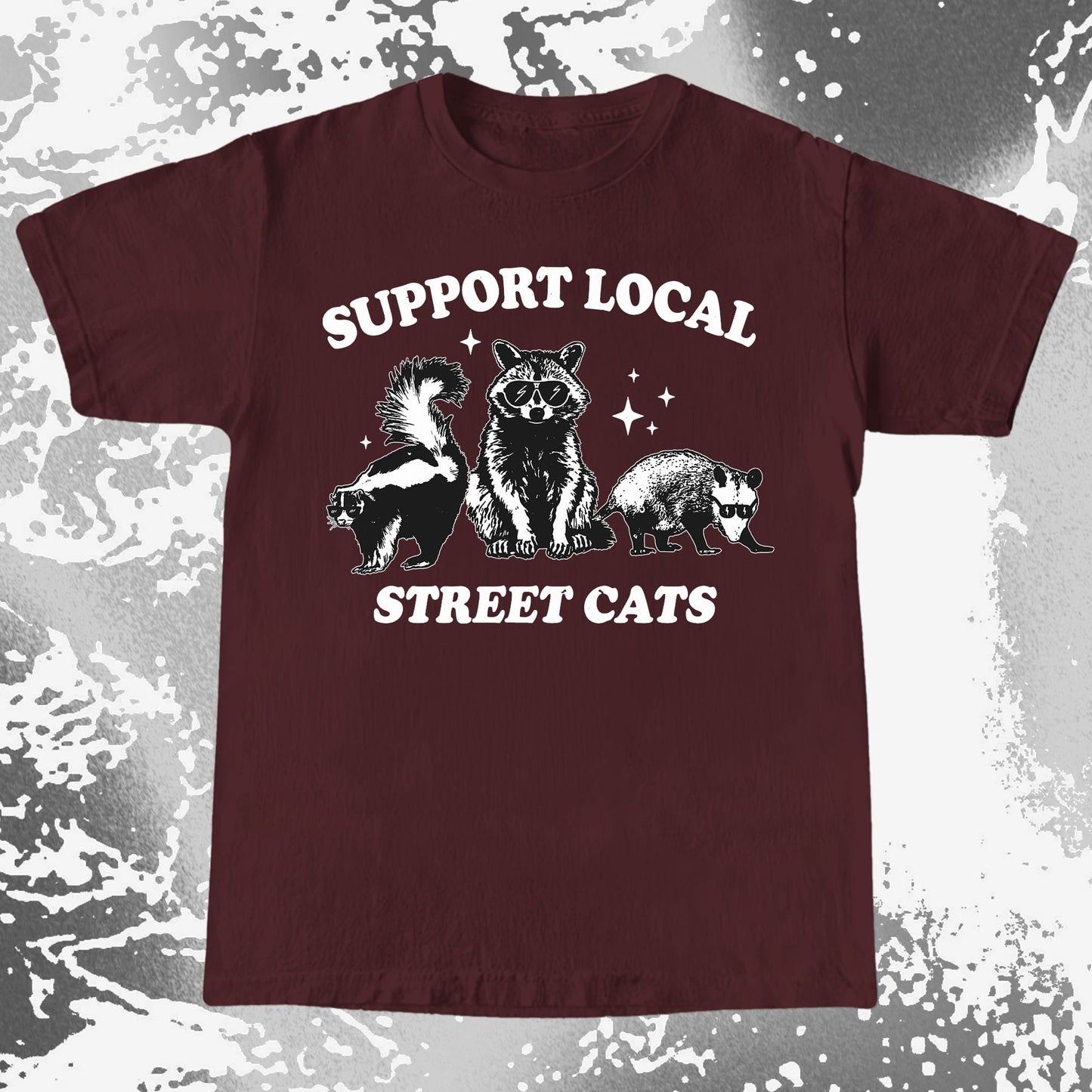 Support Local Street Cats Raccoon Skunk Opossum, funny meme tee gift (view 6)