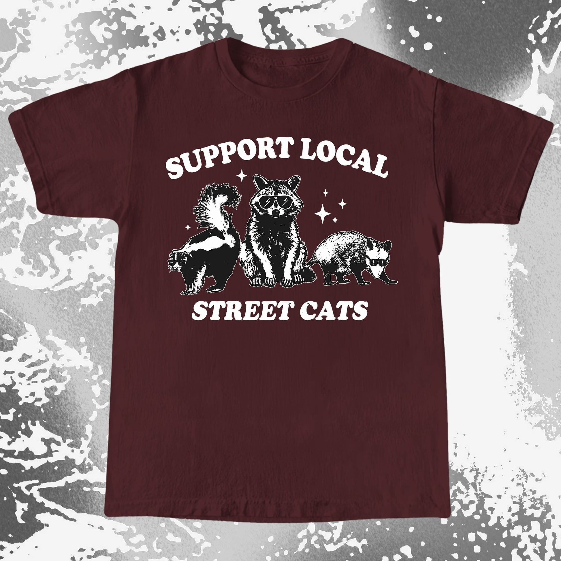 Support Local Street Cats Raccoon Skunk Opossum, funny meme tee gift (view 6)