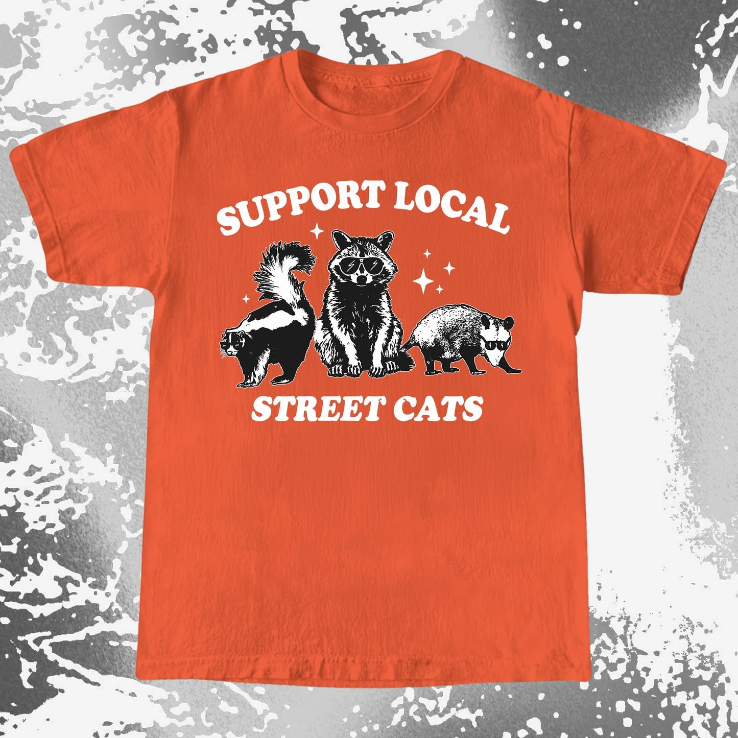 Support Local Street Cats Raccoon Skunk Opossum, funny meme tee gift (view 5)