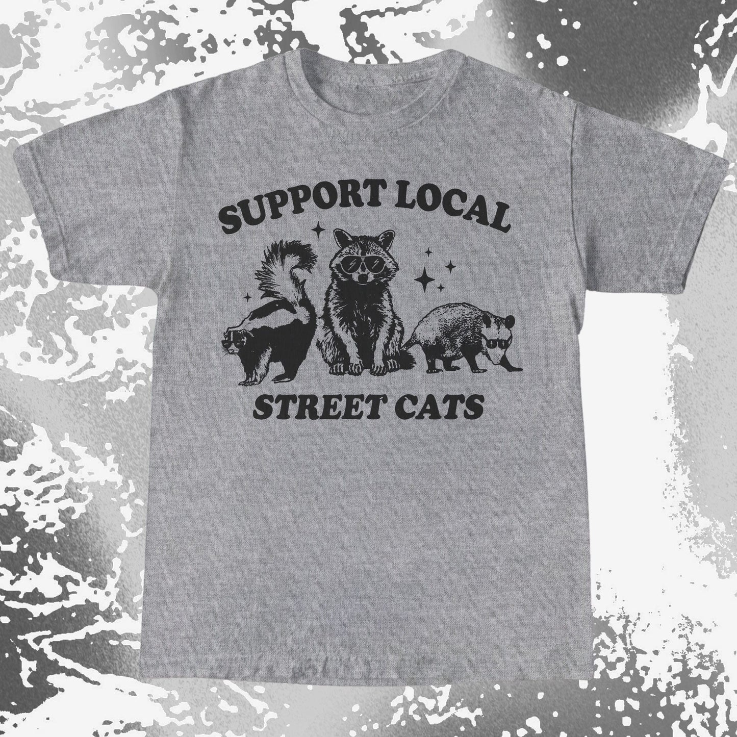 Support Local Street Cats Raccoon Skunk Opossum, funny meme tee gift (view 4)