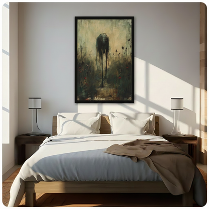 Dark Gothic Elongated Figure Expressionist Oil Painting Canvas