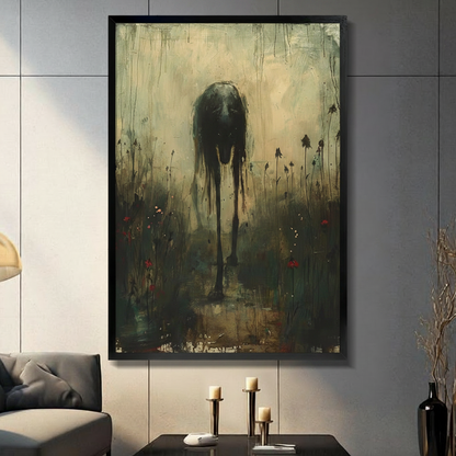 Dark Gothic Elongated Figure Expressionist Oil Painting Canvas
