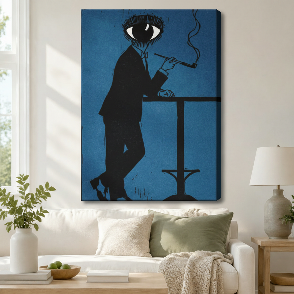 Surreal Eye Man Dark Academia Canvas Wall Art