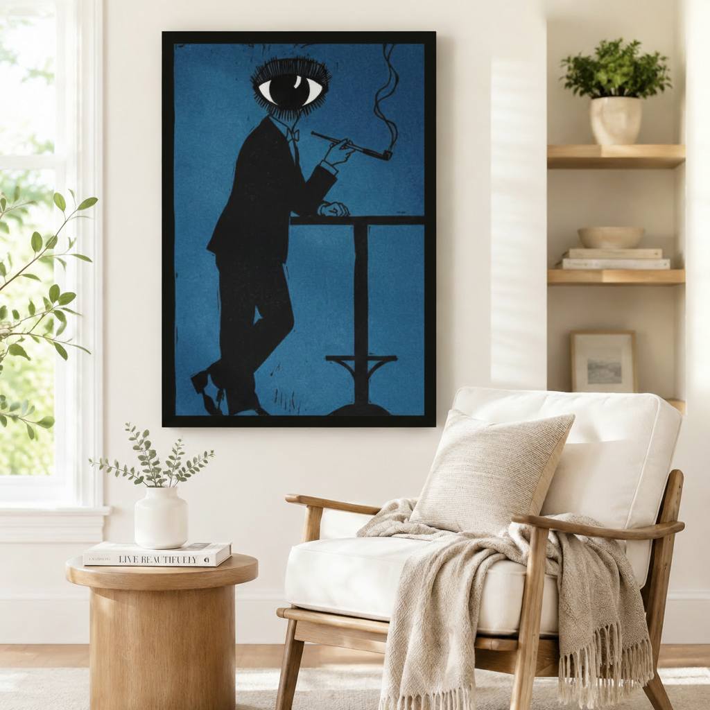Surreal Eye Man Dark Academia Canvas Wall Art
