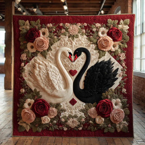 Swan Romance Quilt Blanket
