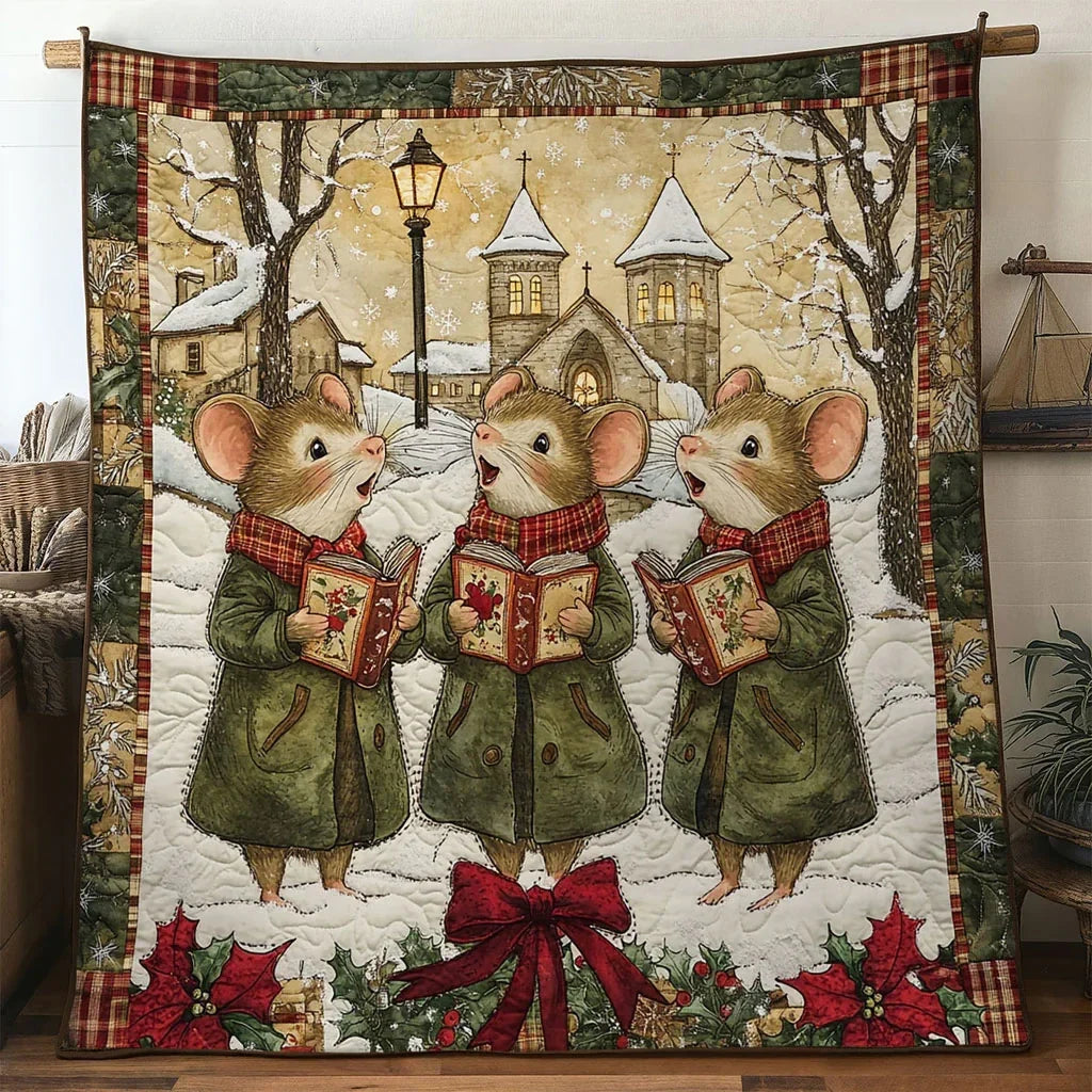 Sweet Choir Mouse Quilt Blanket