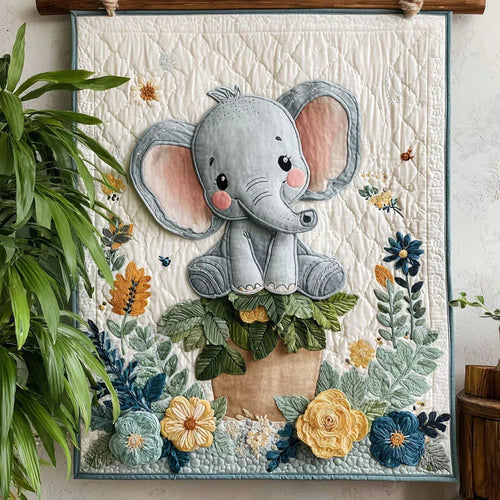 Sweet Elephant Quilt Blanket - Quilted Blanket by Wild and Way