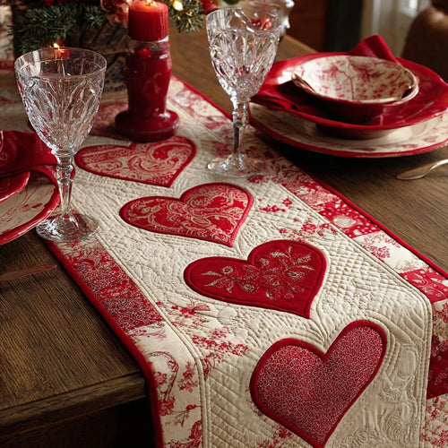 Sweet Heart Quilted Table Runner