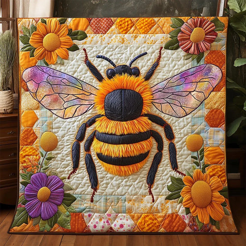 Sweet Honey Bee Quilt Blanket