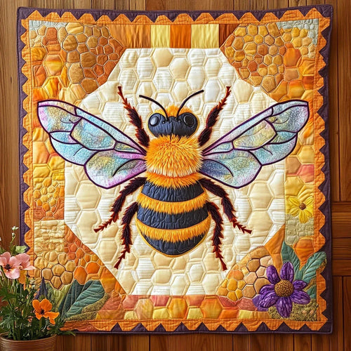Sweet Honey Bee Quilt Blanket