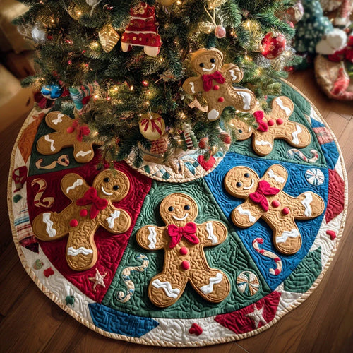 Sweet Lodge Christmas Quilted Tree Skirt
