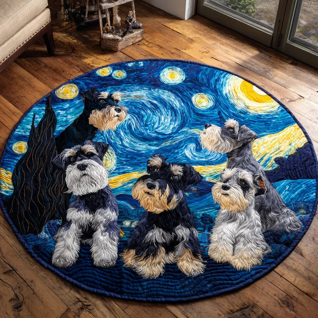 Sweet Schnauzer Quilted Round Mat