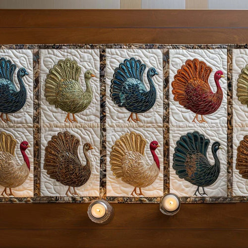 Sweet Turkey Quilted Table Runner