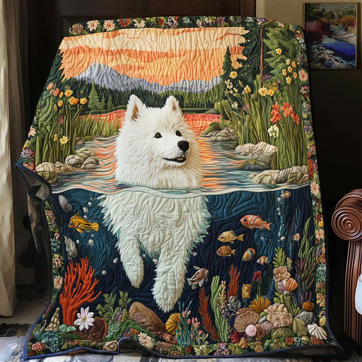 Swiming Pup Quilt Blanket