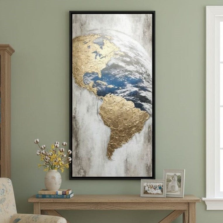 Golden Earth Reflection Canvas Wall Art