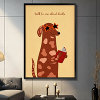 Talk to Me About Books Dog Canvas Art Wall Art